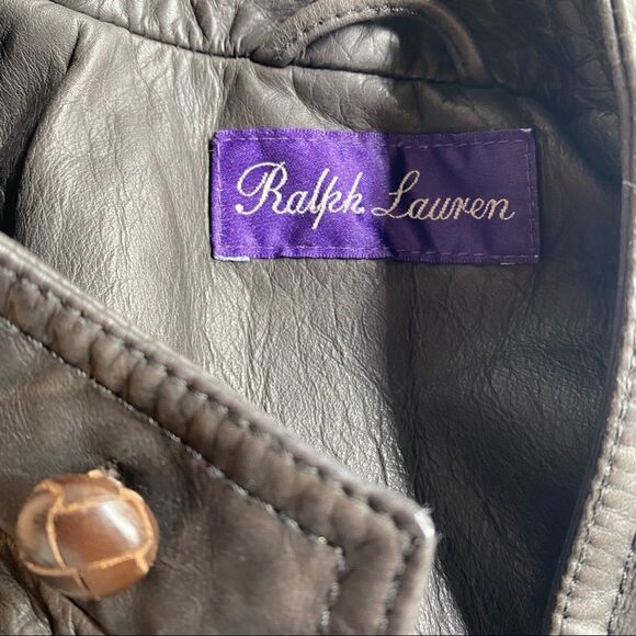 Ralph Lauren Collection Made in Italy Brown Distressed Calf Cavalry Moto Jacket - Picture 2 of 13